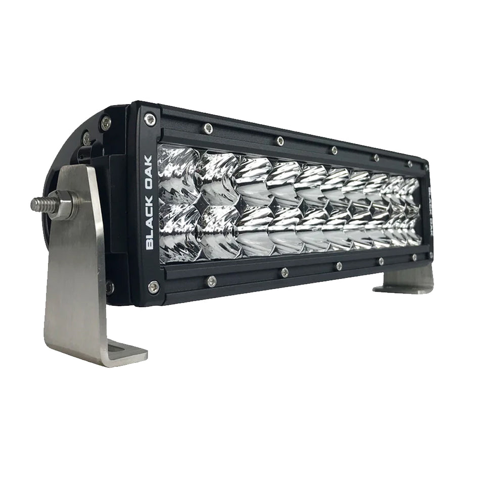 Black Oak - Pro Series Curved Double Row Combo Light Bar - 10", 100W, Black — Quality Boat Parts