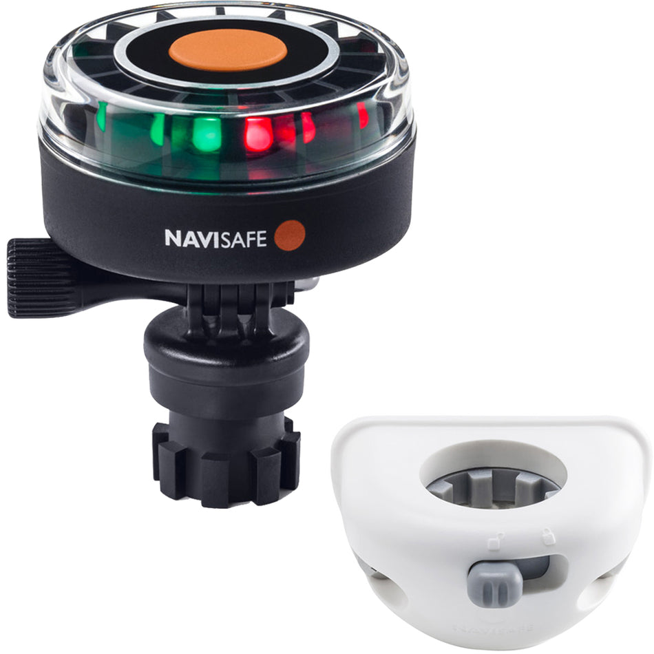 Navisafe - Navilight - 2NM, Tricolor, w/Navimount Base & Vertical Mount, White — Quality Boat Parts