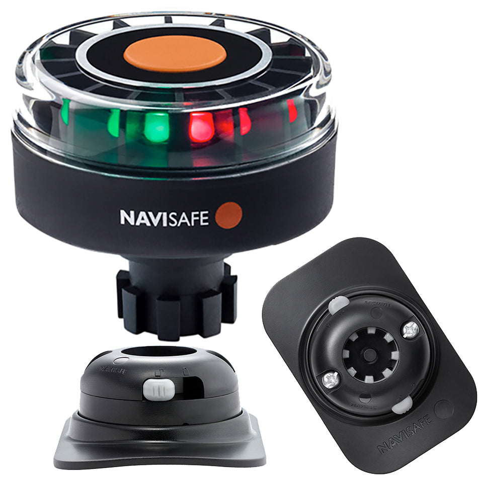 Navisafe - Navilight - Tricolor, 2NM, w/Navibolt Base & RIB Mount, Black — Quality Boat Parts