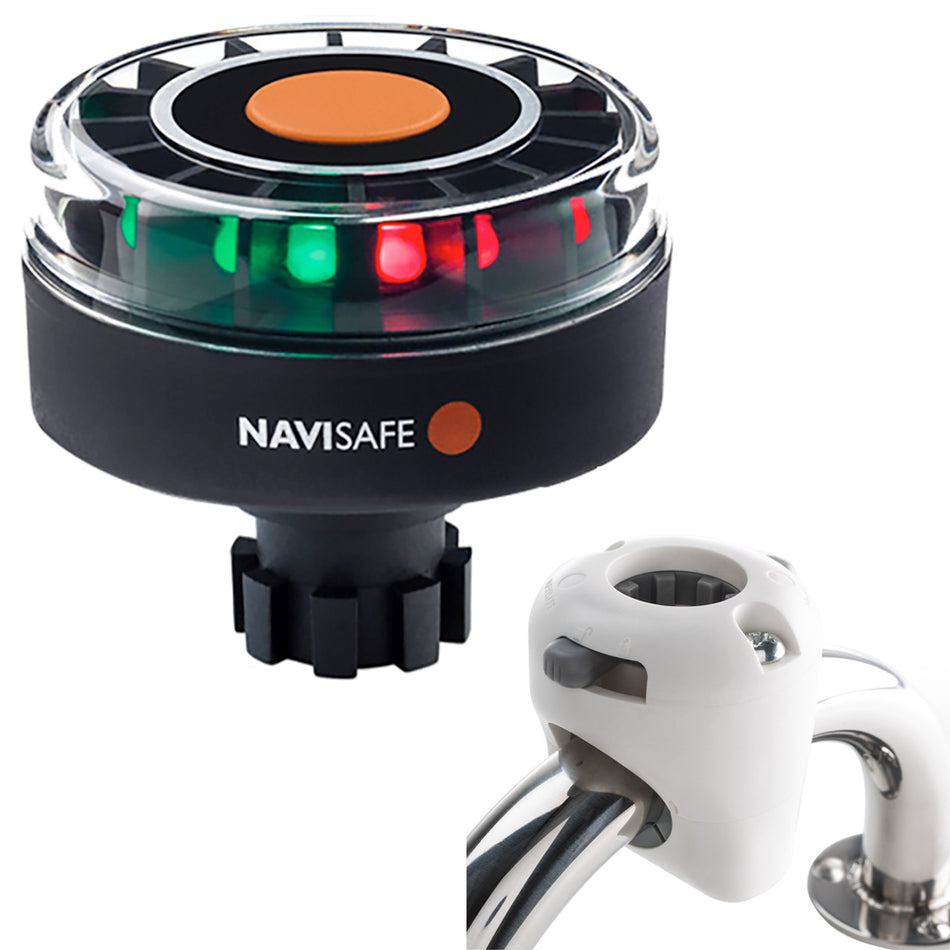 Navisafe - Navilight - Tricolor, 2NM, w/Navibolt Base & Rail Mount, White — Quality Boat Parts