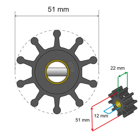 Albin - Premium Impeller - 10 Blade — Quality Boat Parts