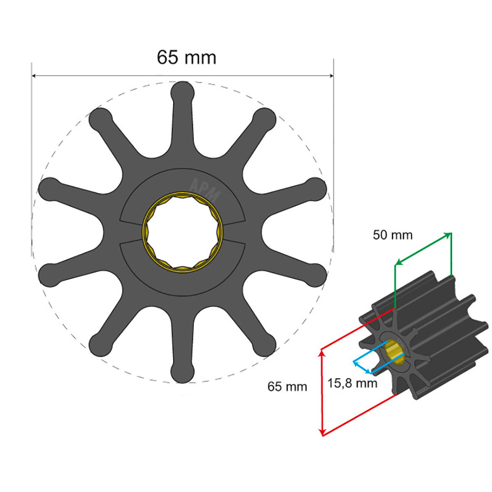 Albin - Premium Impeller - 10 Blade — Quality Boat Parts