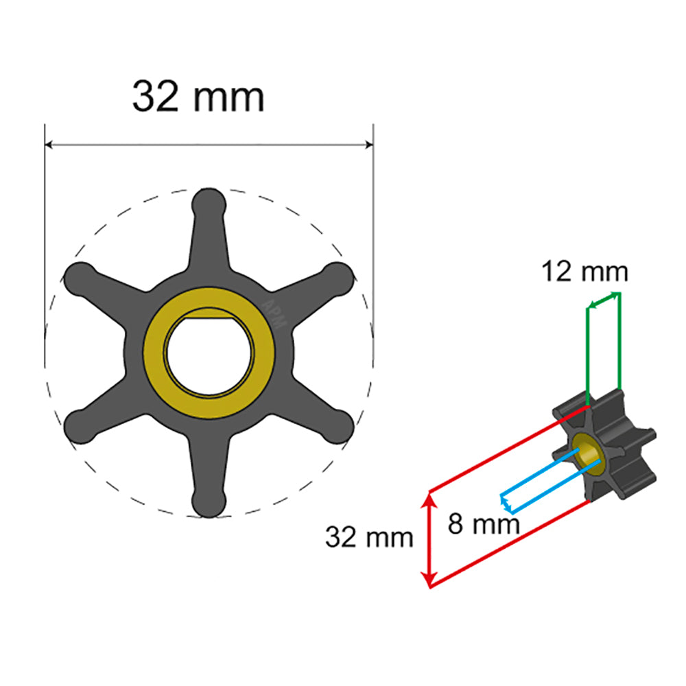 Albin Pump Marine - Premium Impeller - 6 Blade — Quality Boat Parts