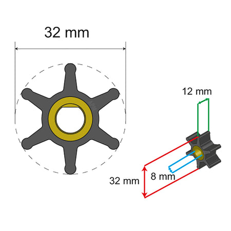 Albin Pump Marine - Premium Impeller - 6 Blade — Quality Boat Parts