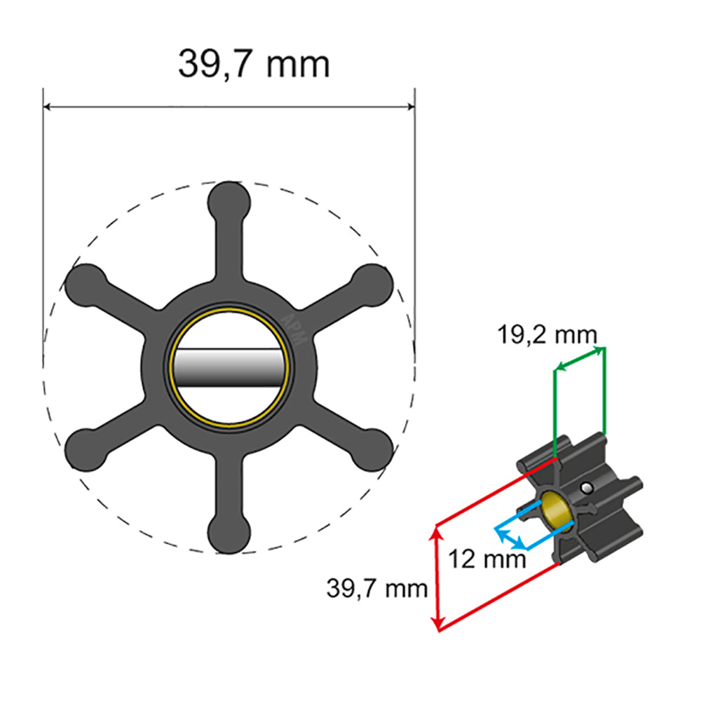 Albin Pump Marine - Premium Impeller - 6 Blade — Quality Boat Parts
