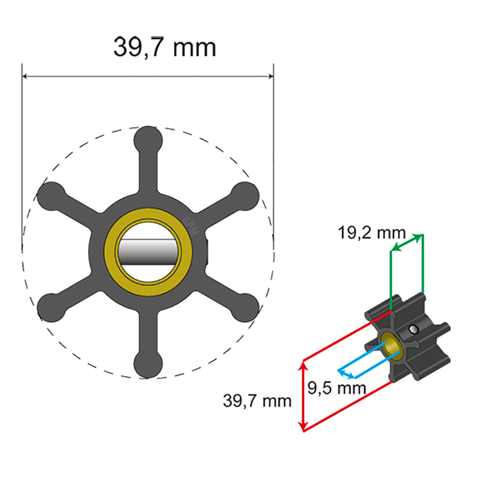 Albin Pump Marine - Premium Impeller - 6 Blade — Quality Boat Parts