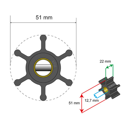 Albin Pump Marine - Premium Impeller - 6 Blade — Quality Boat Parts