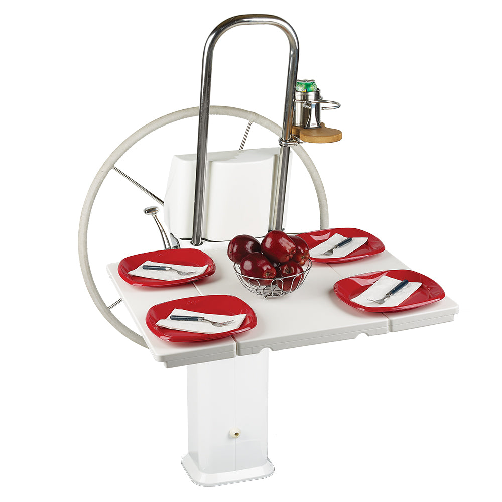 Edson Marine - Drop Leaf Table - White Poly Fold Down, Edson Vision Series, Console Pedestals — Quality Boat Parts