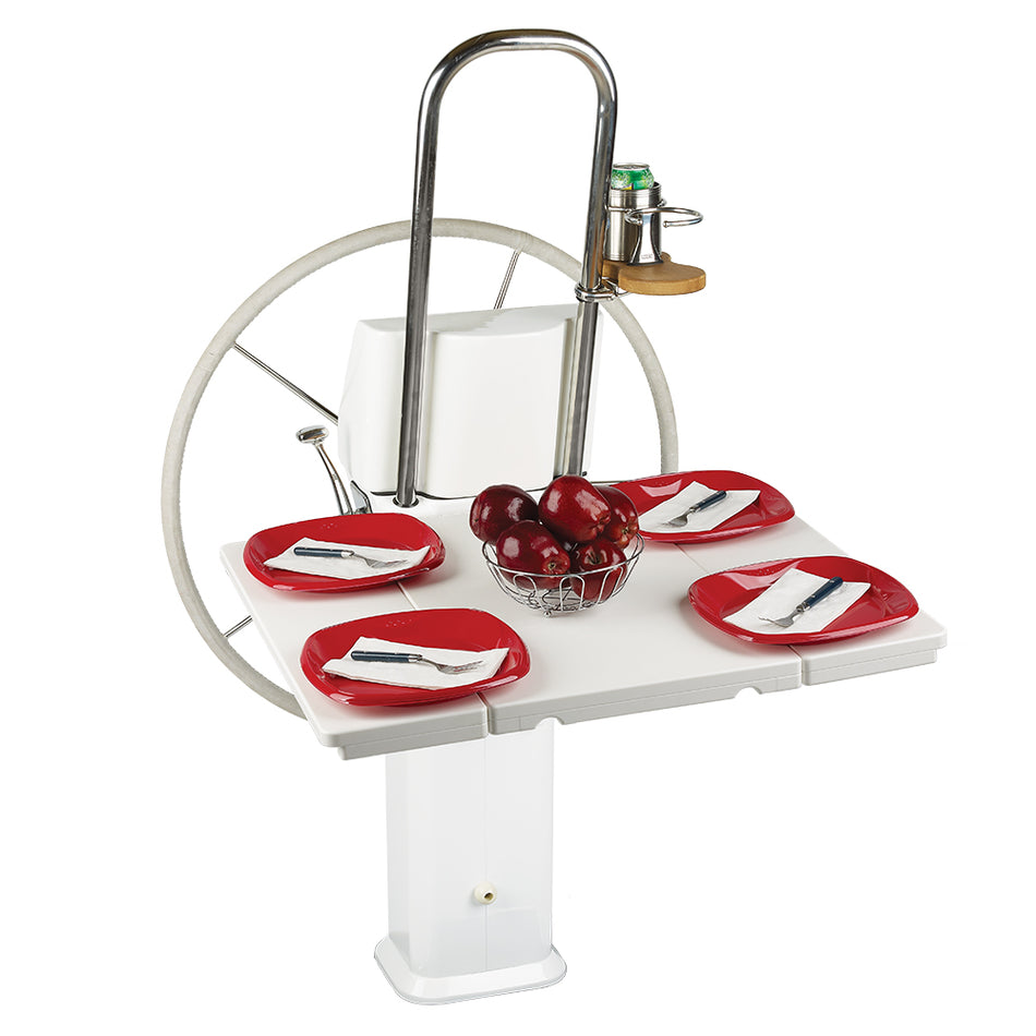 Edson Marine - Drop Leaf Table - White Poly Fold Down, Edson Vision Series, Console Pedestals — Quality Boat Parts