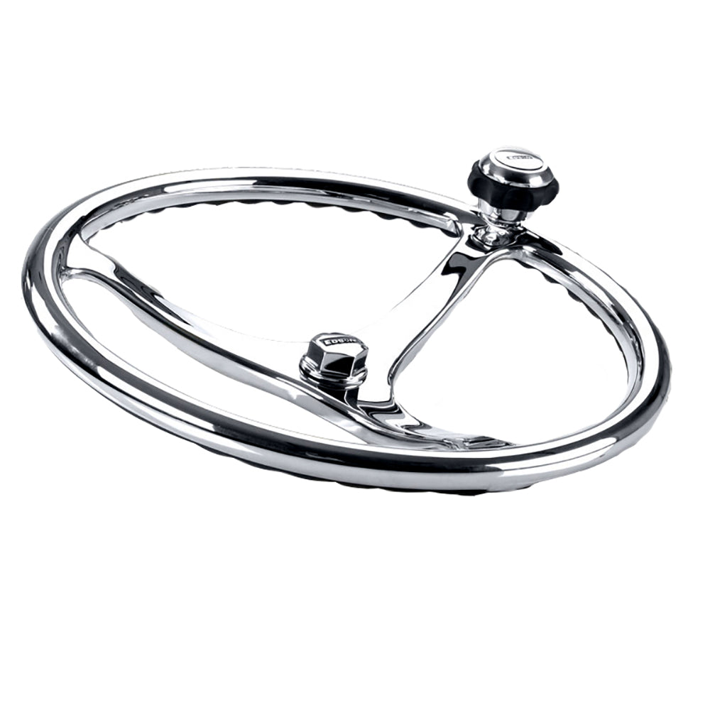 Edson Marine - Comfort Grip Steering Wheel - 16", Stainless Steel, 3/4" - Tapered Shaft — Quality Boat Parts