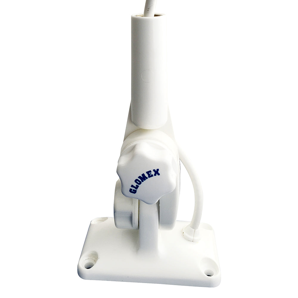 Glomex Marine Antennas - 4-Way Nylon Ratchet Mount - With Knobs, Cable Feed, For Glomeasy Antennas — Quality Boat Parts