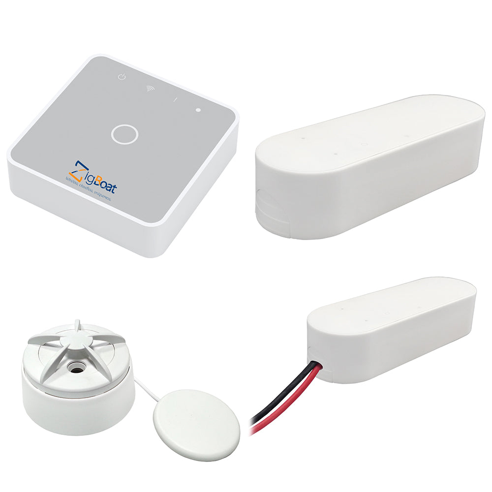 Glomex Marine Antennas - ZigBoat Starter Kit System - Gateway, Battery, Door, Flood Sensor — Quality Boat Parts