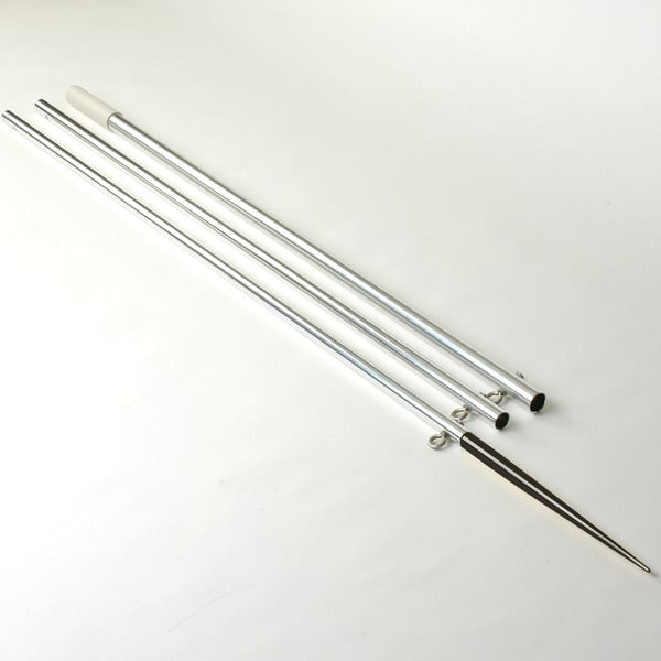 Lee's Tackle - 16' Bright Silver Pole - With Black Spike Step Tube 1 3/8" — Quality Boat Parts