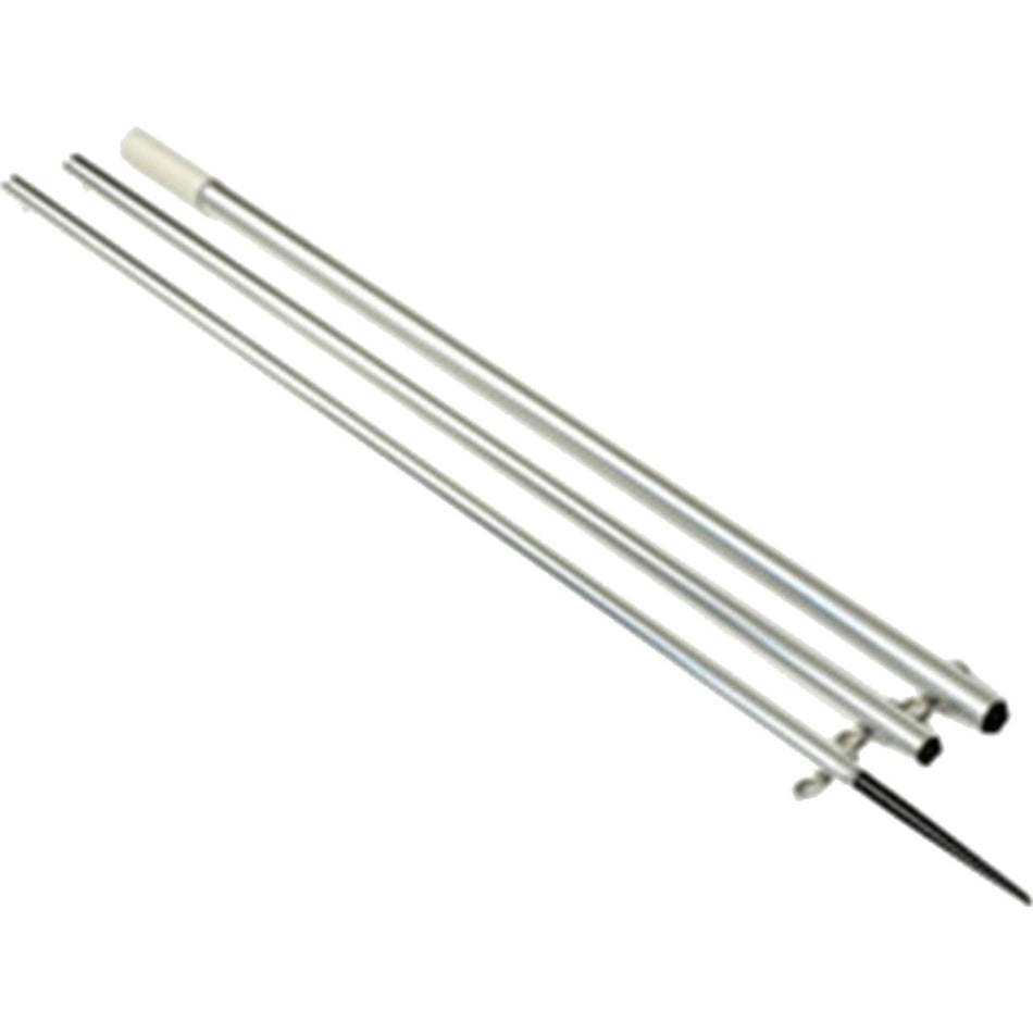 Lee's Tackle - 12' MKII Bright Silver Pole - With Black Spike, 1 3/8" OD — Quality Boat Parts