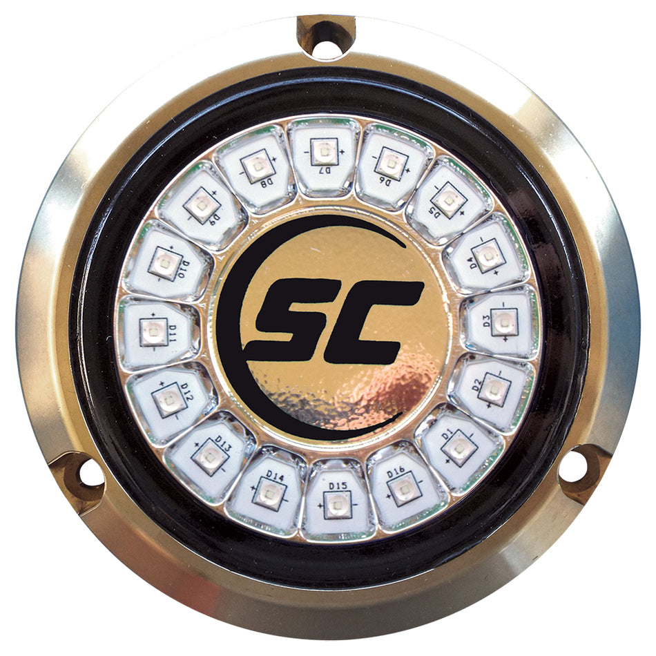 Shadow - Caster Great White Single Color Underwater Light, 16 LEDs, Bronze — Quality Boat Parts