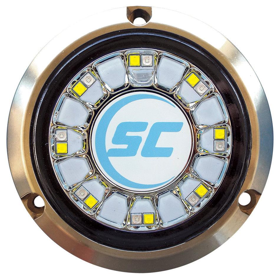 Shadow - Caster Blue/White Color Changing Underwater Light, 16 LEDs, Bronze — Quality Boat Parts