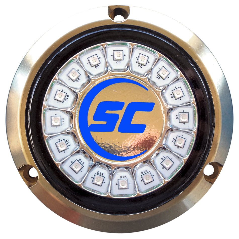 Shadow-Caster - Underwater Light - 16 LEDs, Bronze, Ultra Blue — Quality Boat Parts