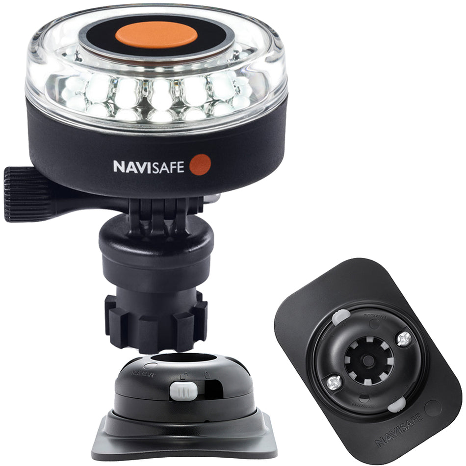 Navisafe - Navilight 360° - 2NM, White, w/Navimount Base & RIB Mount, Black — Quality Boat Parts
