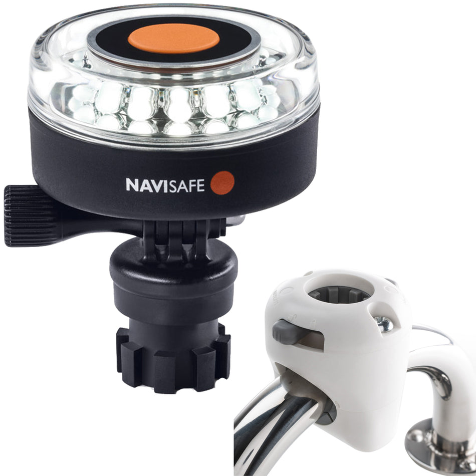 Navisafe - Navilight 360° - 2NM, White, w/Navimount Base & Rail Mount, White — Quality Boat Parts