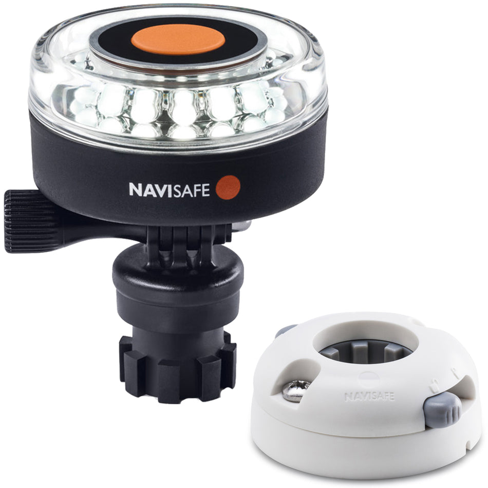 Navisafe - Navilight - 360°, 2NM, White w/Navimount Base & Horizontal Mount, White — Quality Boat Parts
