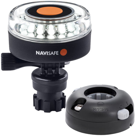 Navisafe - Navilight 360° - 2NM, White, w/Navimount Base & Horizontal Mount, Black — Quality Boat Parts