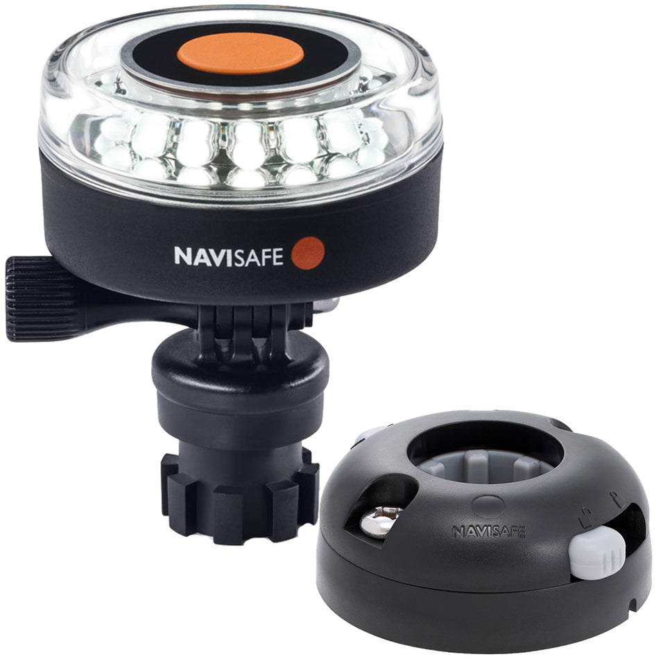 Navisafe - Navilight 360° - 2NM, White, w/Navimount Base & Horizontal Mount, Black — Quality Boat Parts