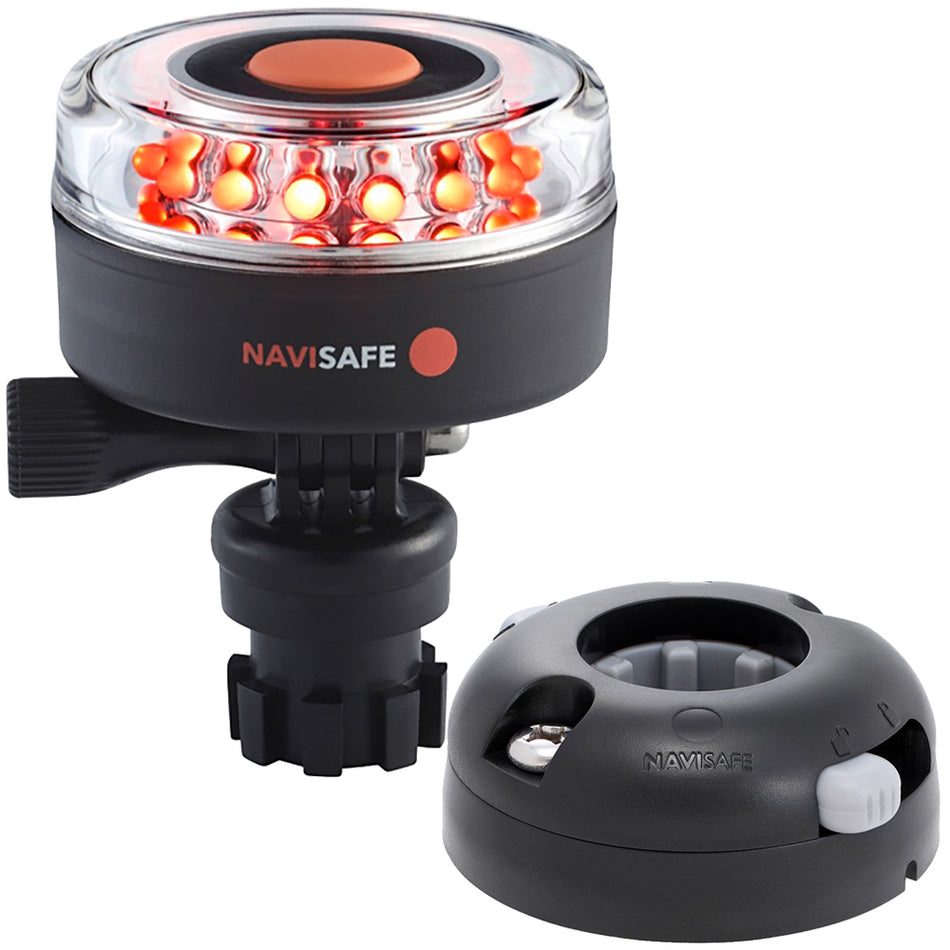 Navisafe - Navilight 360° - Red, 2NM, w/Navimount Base & Horizontal Mount, Black — Quality Boat Parts