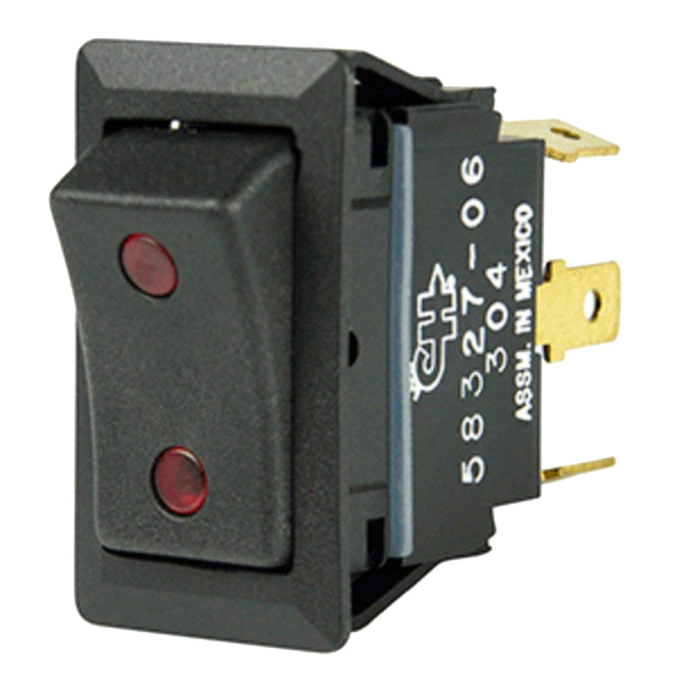 Cole Hersee - Sealed Rocker Switch - Small Round Pilot Lights, SPDT, On-Off-On, 4 Blade — Quality Boat Parts