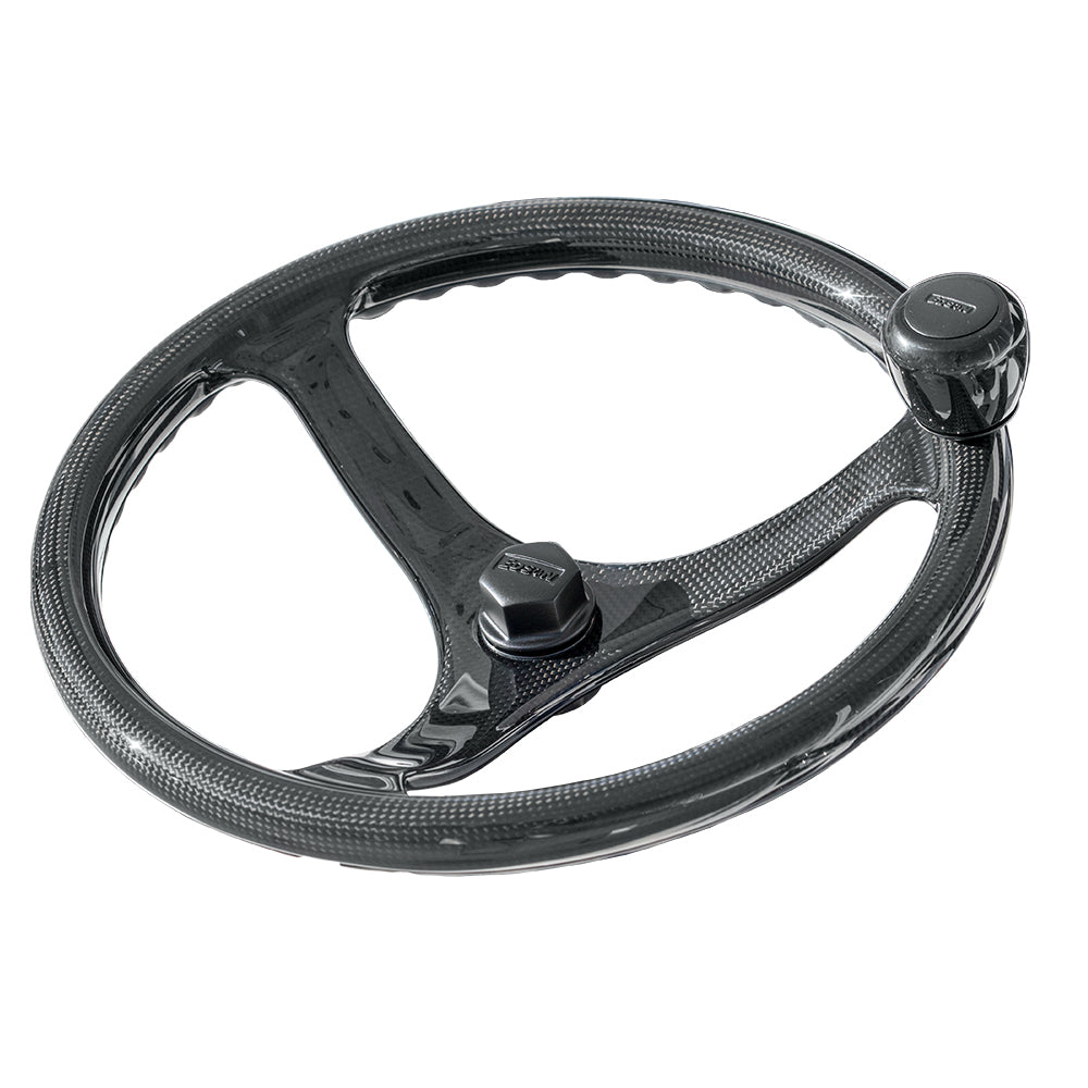 Edson Marine - Elite Carbon Comfort Grip Power Wheel - 13", Carbon Fiber, 3-Spoke — Quality Boat Parts