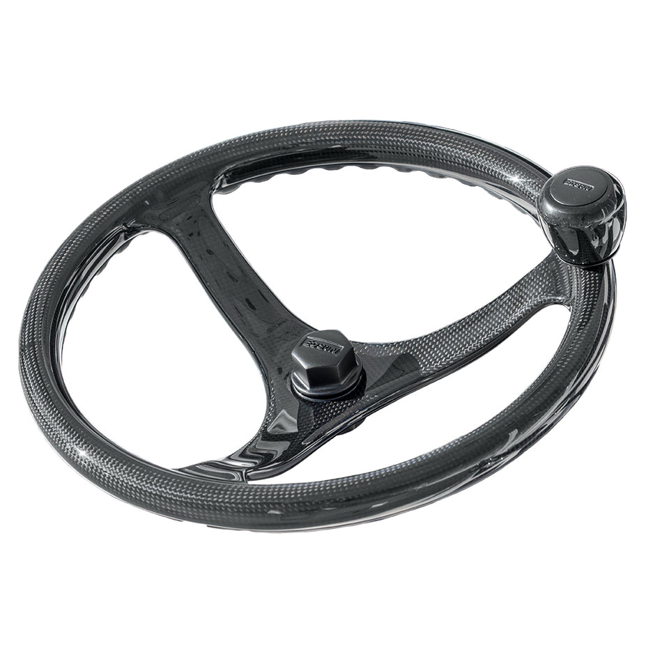 Edson Marine - Elite Carbon Comfort Grip Power Wheel - 13", Carbon Fiber, 3-Spoke — Quality Boat Parts