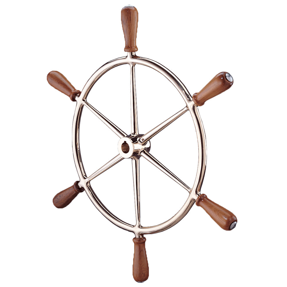 Edson Marine - Bronze Wheel - Teak Handles, 24" — Quality Boat Parts