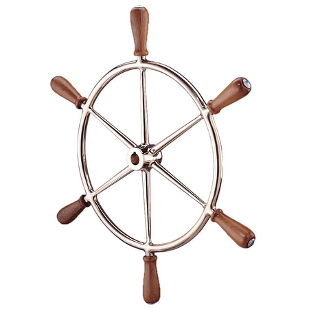 Edson Marine - Bronze Wheel - Teak Handles, 24" — Quality Boat Parts