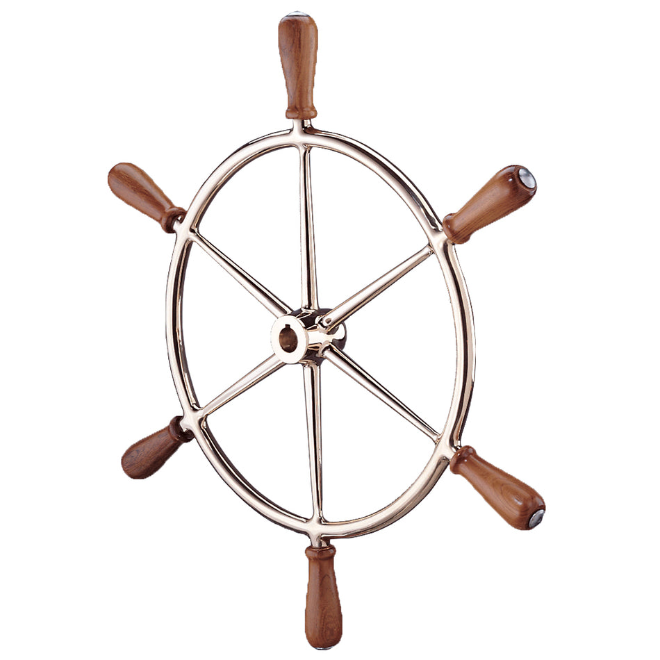 Edson Marine - Bronze Wheel - Teak Handles, 24" — Quality Boat Parts