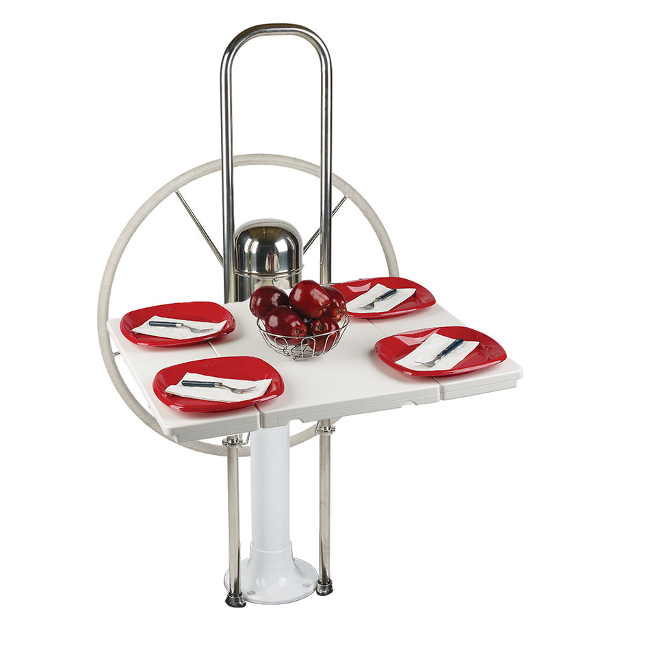Edson Marine - Drop Leaf Table - White Poly Fold Down, 9-1/2" Guard 1", 1-1/8", 1-1/4" — Quality Boat Parts