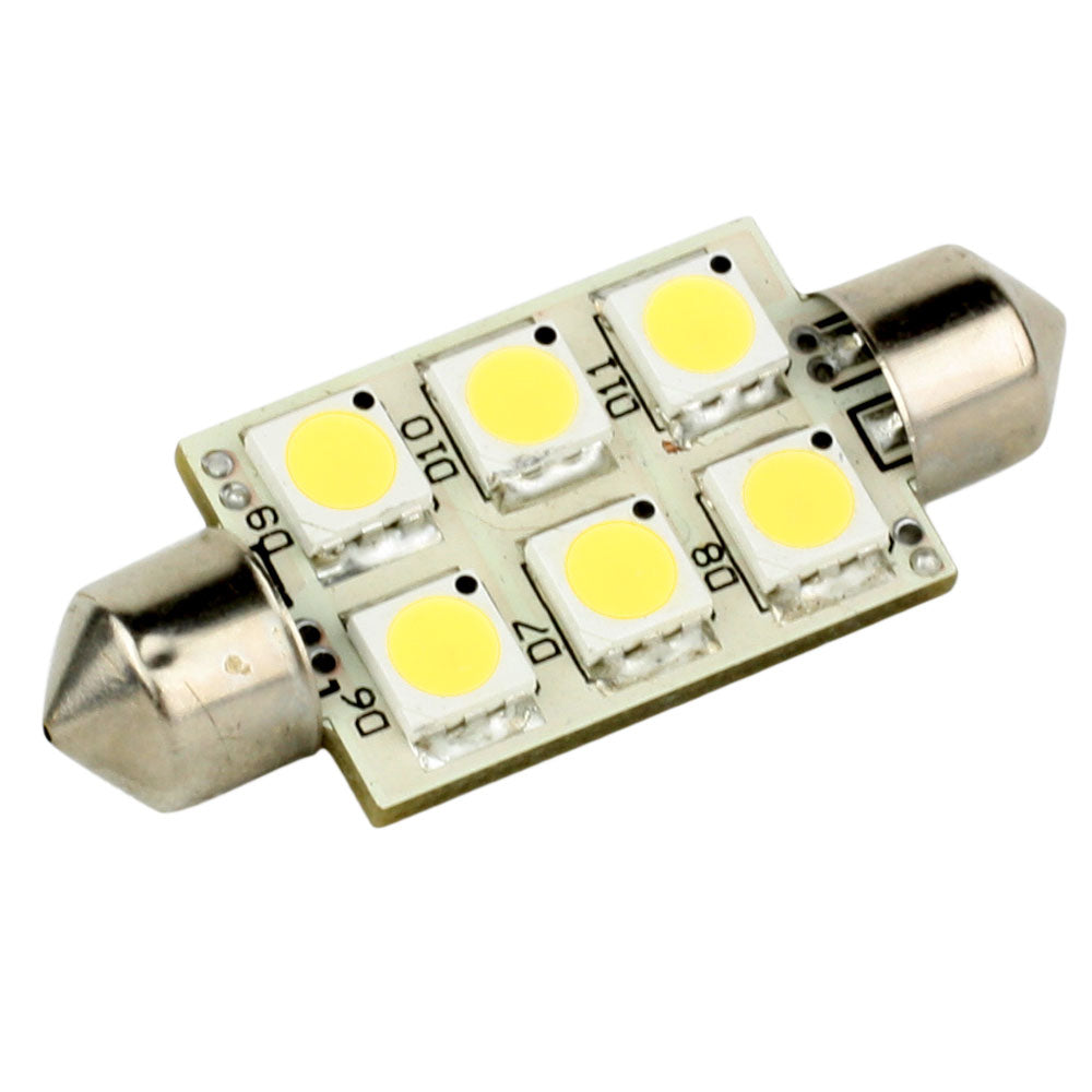 Lunasea - LED Replacement Bulb - 6 LED, Festoon, 10-30VDC, 1.5W, 97 Lumens, Warm White — Quality Boat Parts