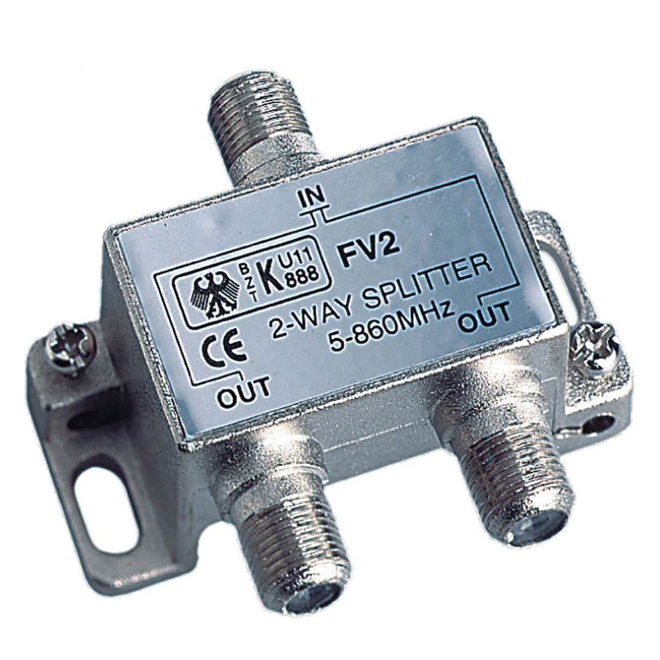 Glomex Marine Antennas - 2-Way Splitter TV - TV or TV, FM — Quality Boat Parts