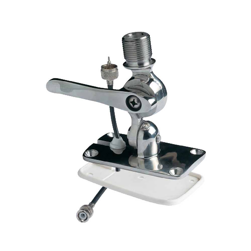 Glomex Marine Antennas - Low Profile 4-Way Stainless Steel Ratchet Mount — Quality Boat Parts