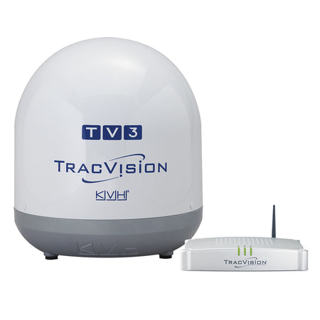 KVH - TracVision TV3 Satellite TV Antenna - With IP-Enabled TV-Hub, Linear Universal Dual-Output LNB — Quality Boat Parts