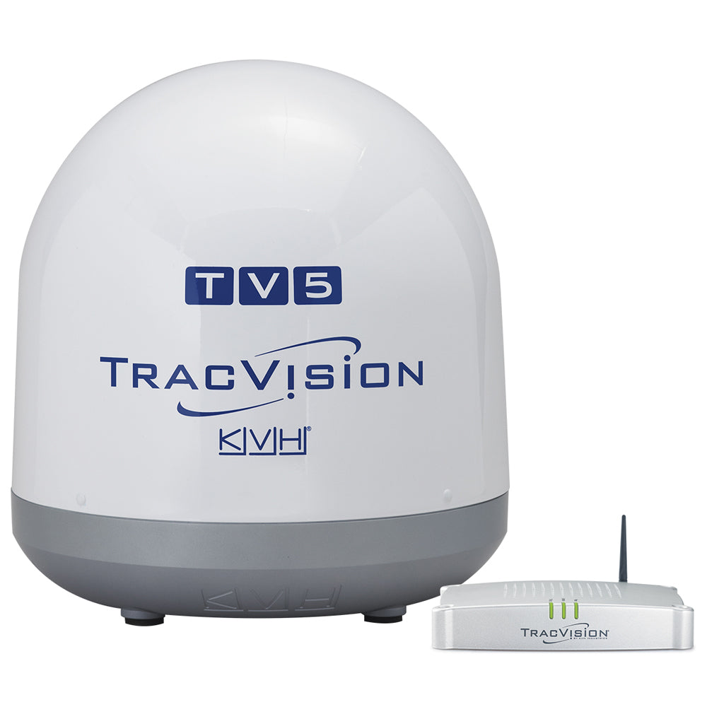 KVH - TracVision TV5 Satellite TV Antenna - With IP-Enabled TV-Hub Linear Universal Quad-Output LNB, With Manual Skew — Quality Boat Parts