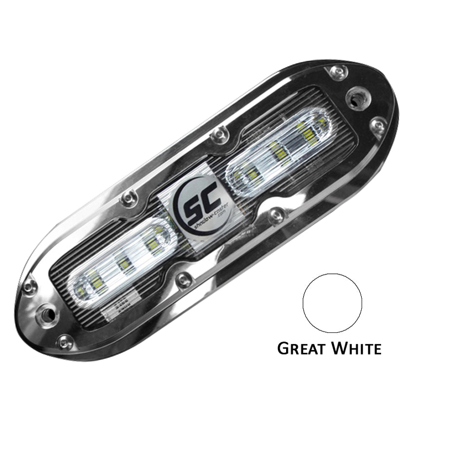 Shadow-Caster - SCM-6 LED Underwater Light - w/20' Cable, Stainless Steel Housing, Great White — Quality Boat Parts