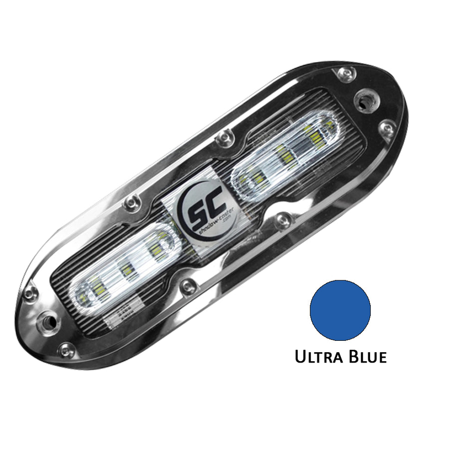 Shadow-Caster - SCM-6 LED Underwater Light - w/20' Cable, Stainless Steel Housing, Ultra Blue — Quality Boat Parts