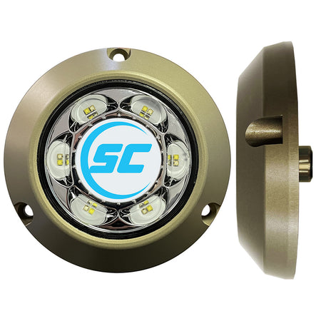 Shadow-Caster - SC3 Series Underwater Light - Blue/White, 24W, 3000Lm, IP68 — Quality Boat Parts