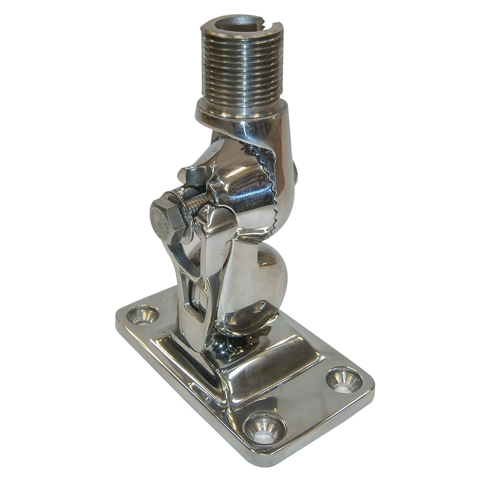 Glomex Marine Antennas - 4-Way Stainless Steel Ratchet Mount - With Locking Clip, Glomeasy — Quality Boat Parts