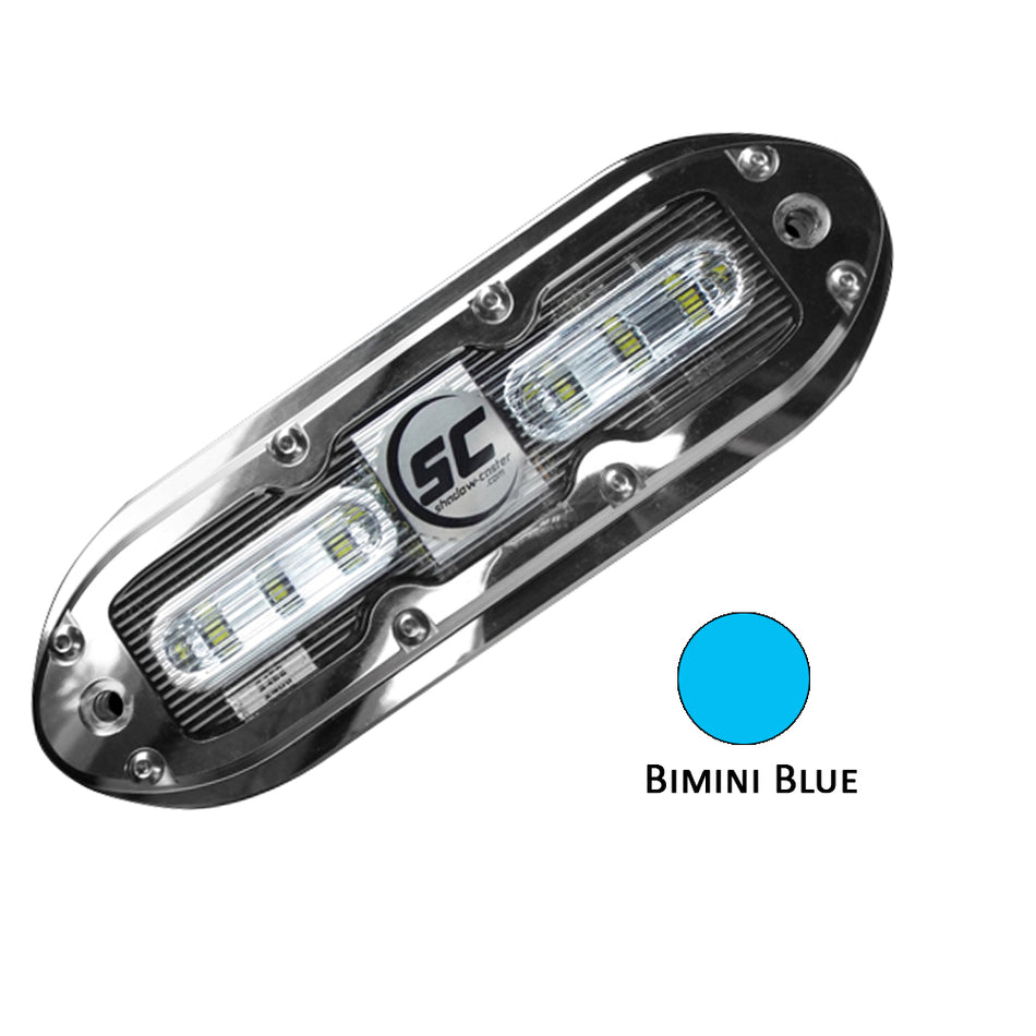 Shadow-Caster - SCM-6 LED Underwater Light - w/20' Cable, Stainless Steel Housing, Bimini Blue — Quality Boat Parts