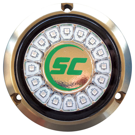 Shadow - Caster Aqua Green Single Color Underwater Light, 16 LEDs, Bronze — Quality Boat Parts