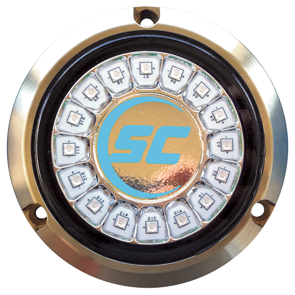 Shadow - Caster Bimini Blue Single Color Underwater Light, 16 LEDs, Bronze — Quality Boat Parts