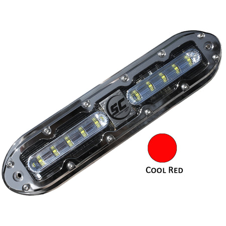 Shadow-Caster - SCM-10 LED Underwater Light - w/20' Cable, Stainless Steel Housing, Cool Red — Quality Boat Parts