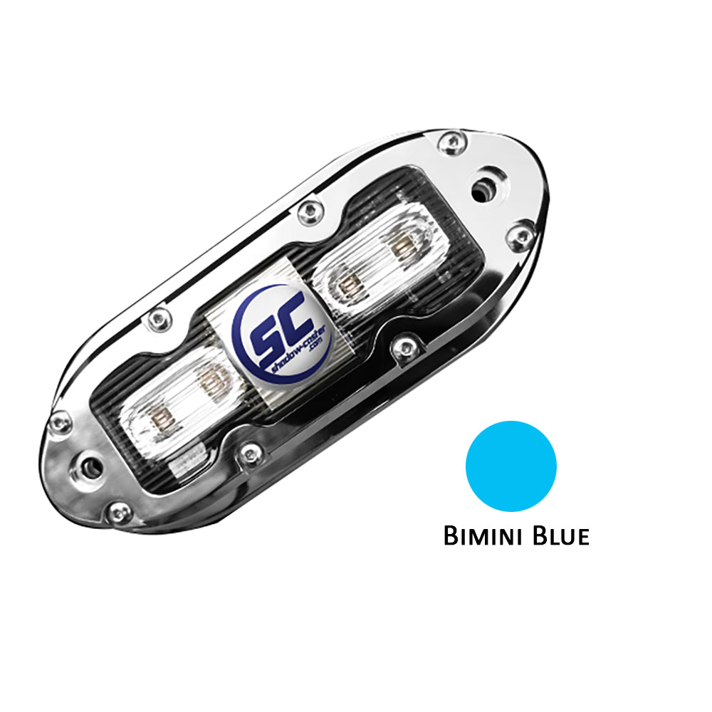 Shadow-Caster - SCM-4 LED Underwater Light - w/20' Cable, Stainless Steel Housing, Bimini Blue — Quality Boat Parts