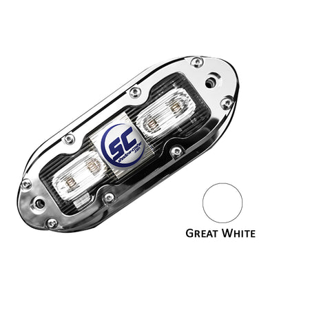 Shadow-Caster - SCM-4 LED Underwater Light - w/20' Cable, Stainless Steel Housing, Great White — Quality Boat Parts