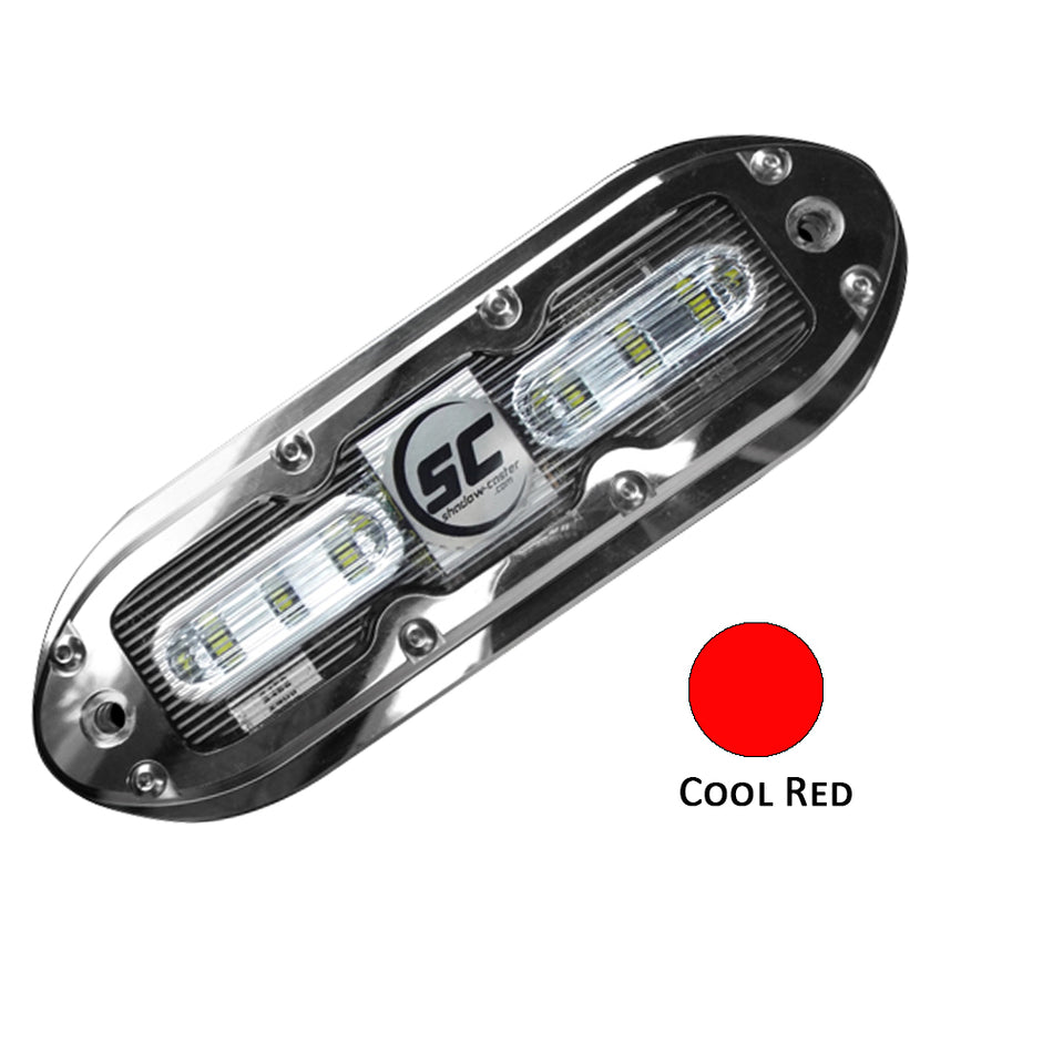 Shadow-Caster - SCM-6 LED Underwater Light - w/20' Cable, Stainless Steel Housing, Cool Red — Quality Boat Parts